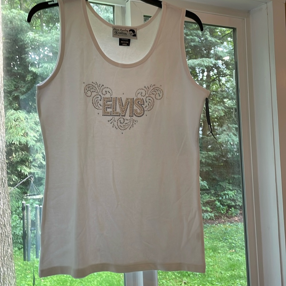 Christine Alexander Rhinestone Tank L Elvis sparkle Swarovski elements